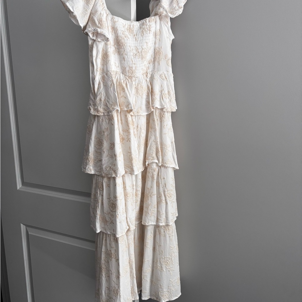 Altar'd State Cream Tiered Maxi Dress